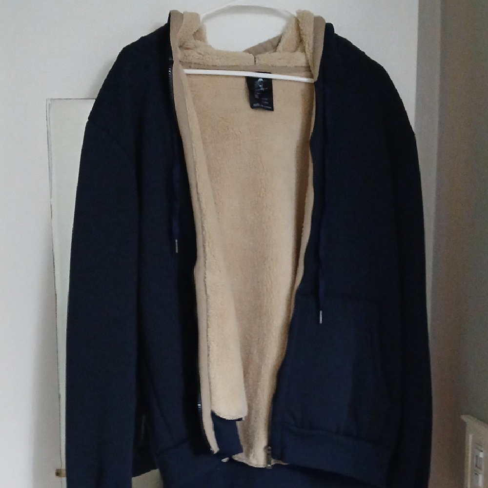 Unisex Dark Blue Fleece Hoodie